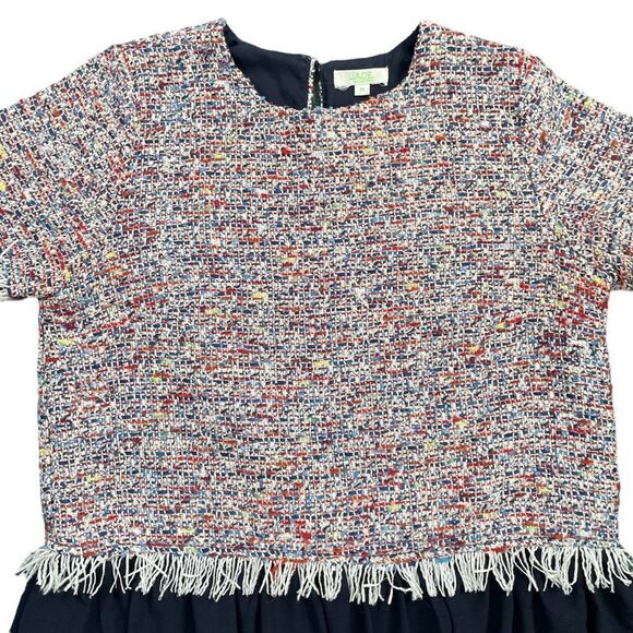 Jade Melody Tam Tweed Ruffle Multi Color Top Blouse Shirt - Picture 8 of 14